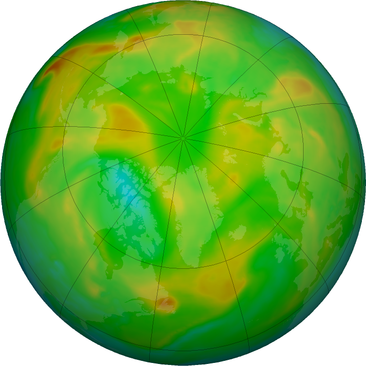 Arctic ozone map for 13 June 2018